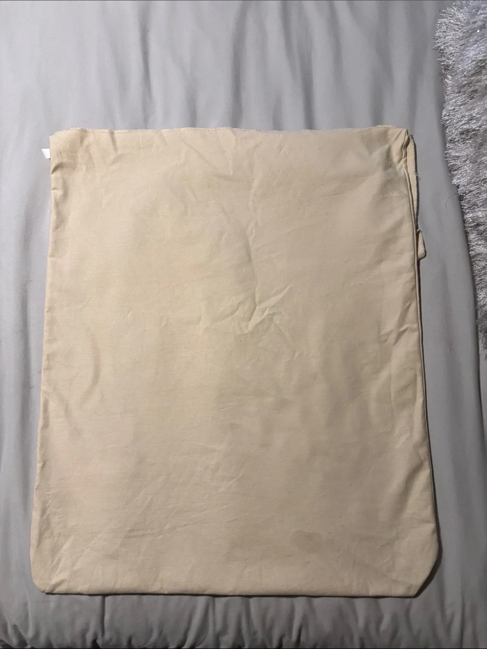 Louis Vuitton Cream Dust Bag with Blue Logo